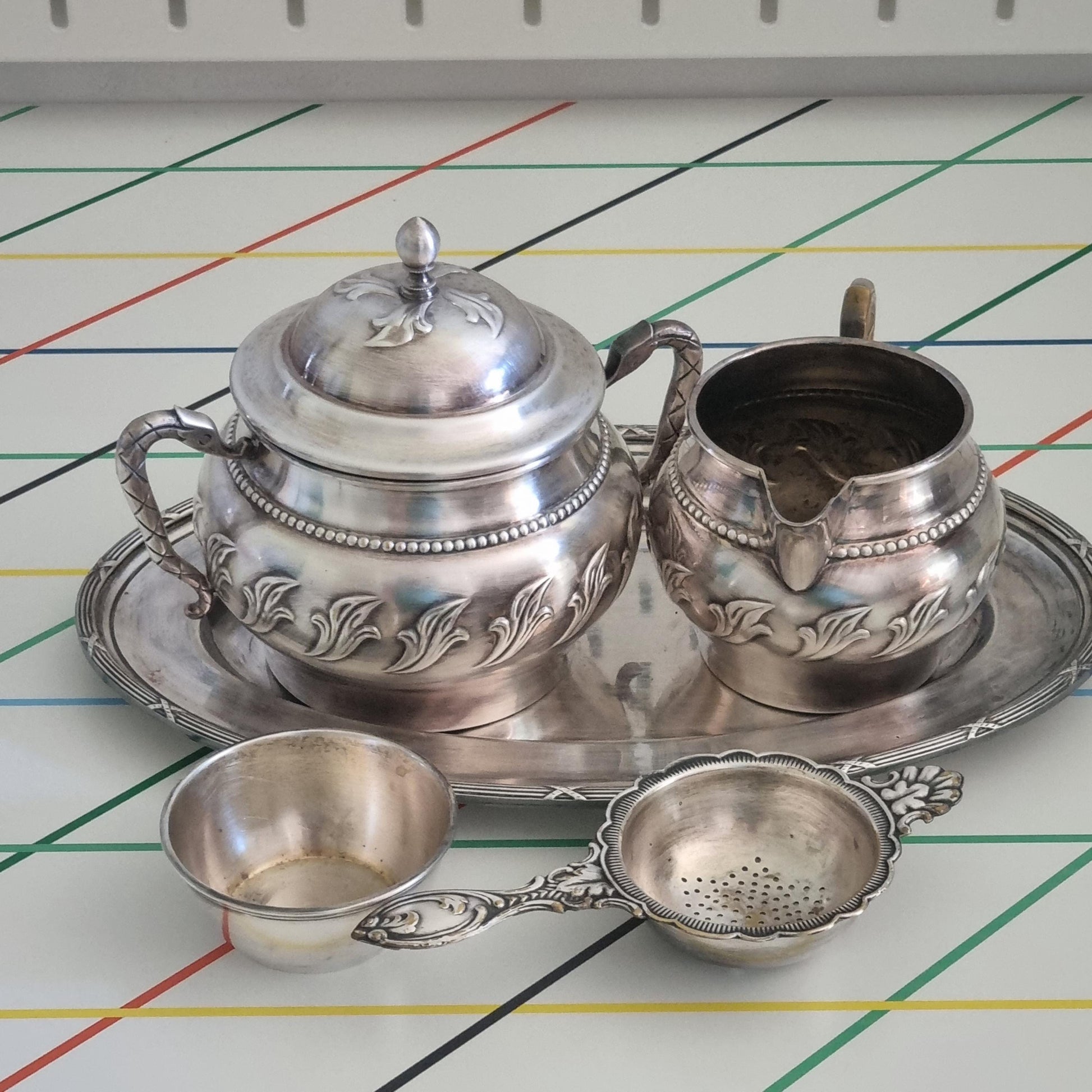 Vintage Gustaf Eriksson Eskilstuna Silver Plated Tea Set | Sweden, c. 1950s