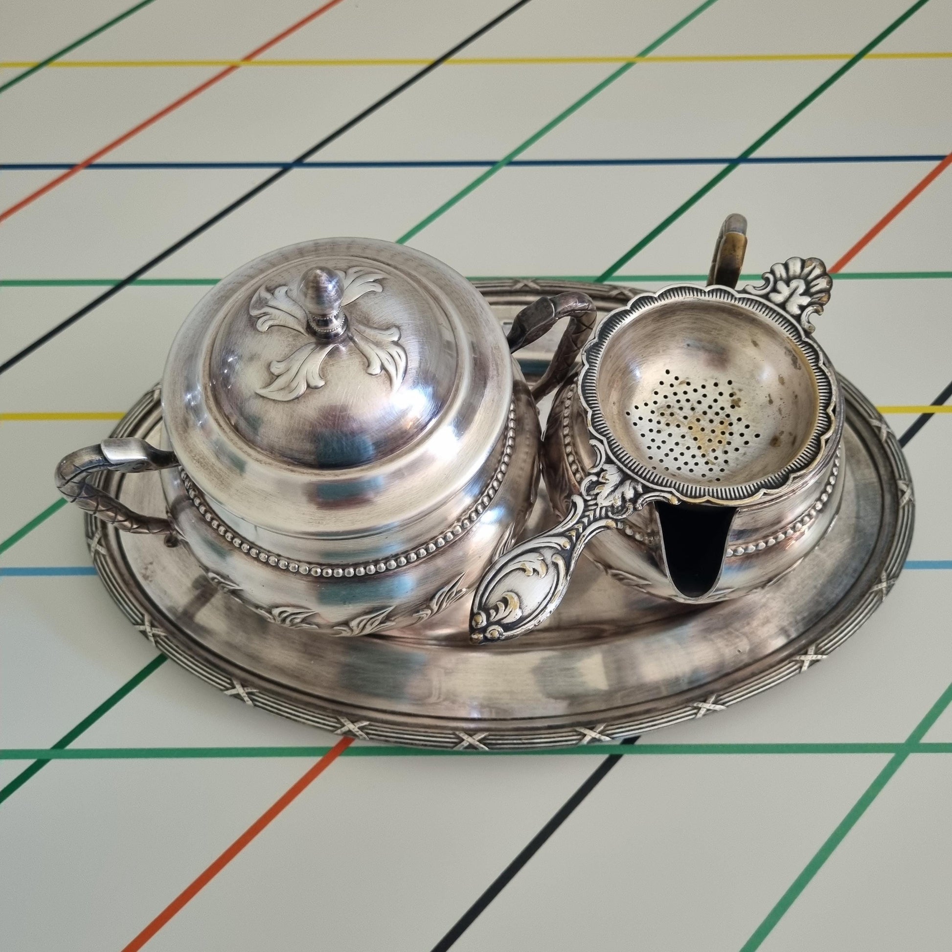 Vintage Gustaf Eriksson Eskilstuna Silver Plated Tea Set | Sweden, c. 1950s
