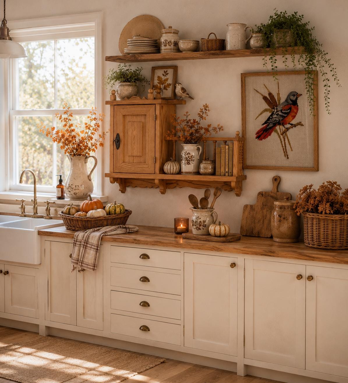 Vintage Scandinavian Pine Wall Cabinet | Rustic Farmhouse Kitchen Shelf | Swedish Wall Cupboard | Nordic Country Kitchen Storage