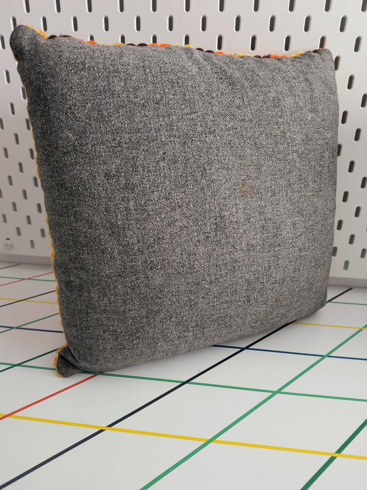 Vintage Nordic Wool Tapestry Pillow, Handwoven Scandinavian Cushion Cover, Retro Ethnic Woolen Pillowcase