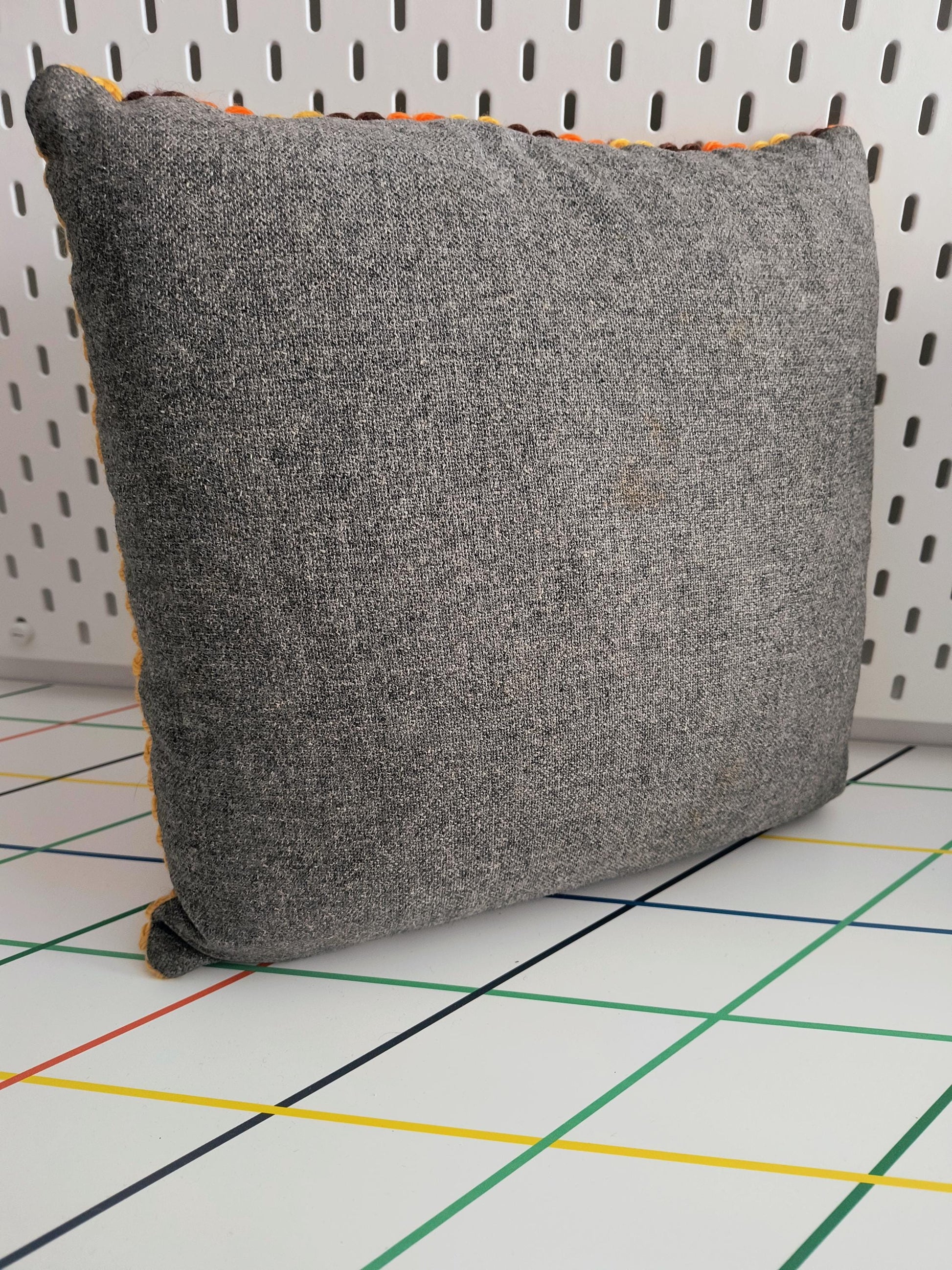 Vintage Nordic Wool Tapestry Pillow, Handwoven Scandinavian Cushion Cover, Retro Ethnic Woolen Pillowcase