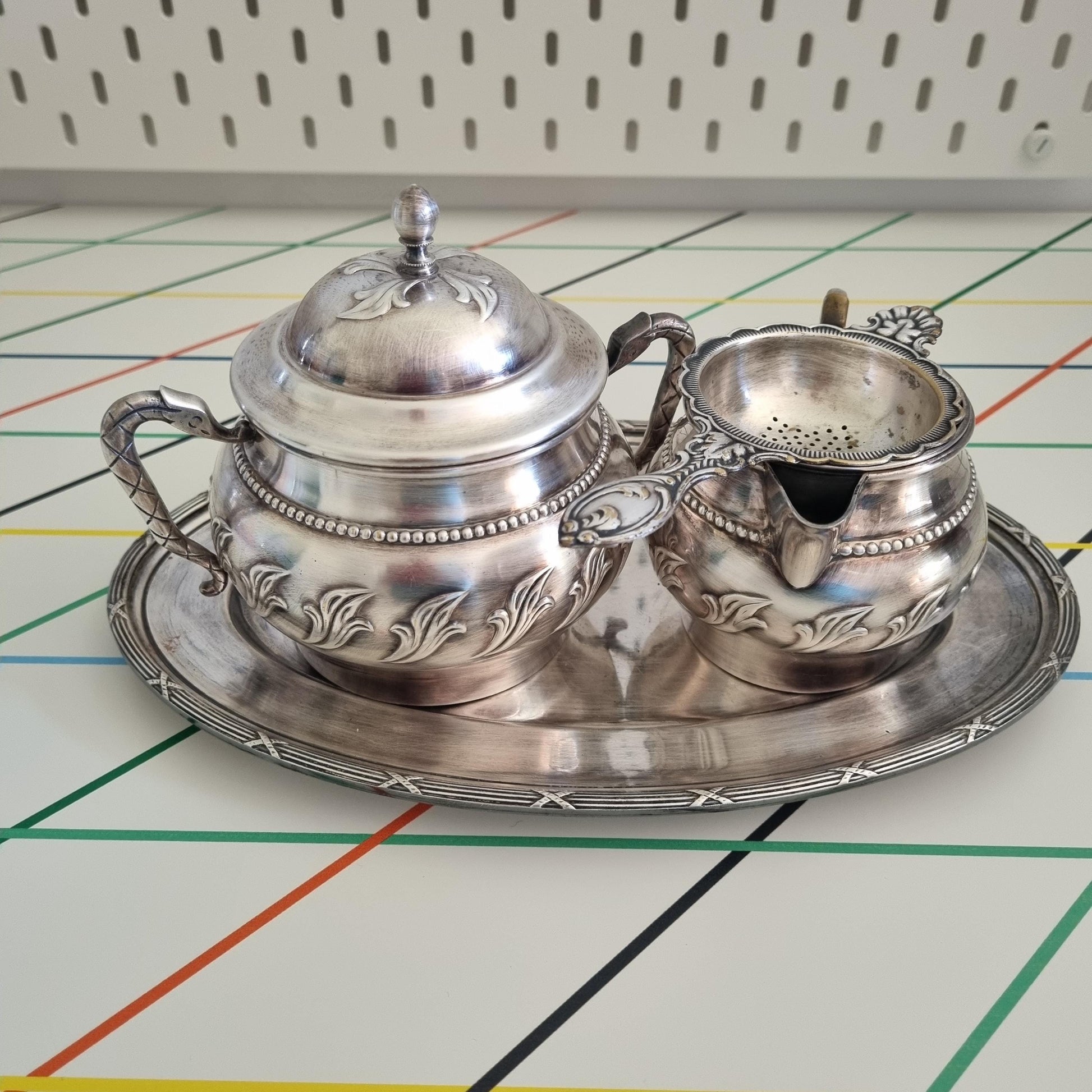Vintage Gustaf Eriksson Eskilstuna Silver Plated Tea Set | Sweden, c. 1950s