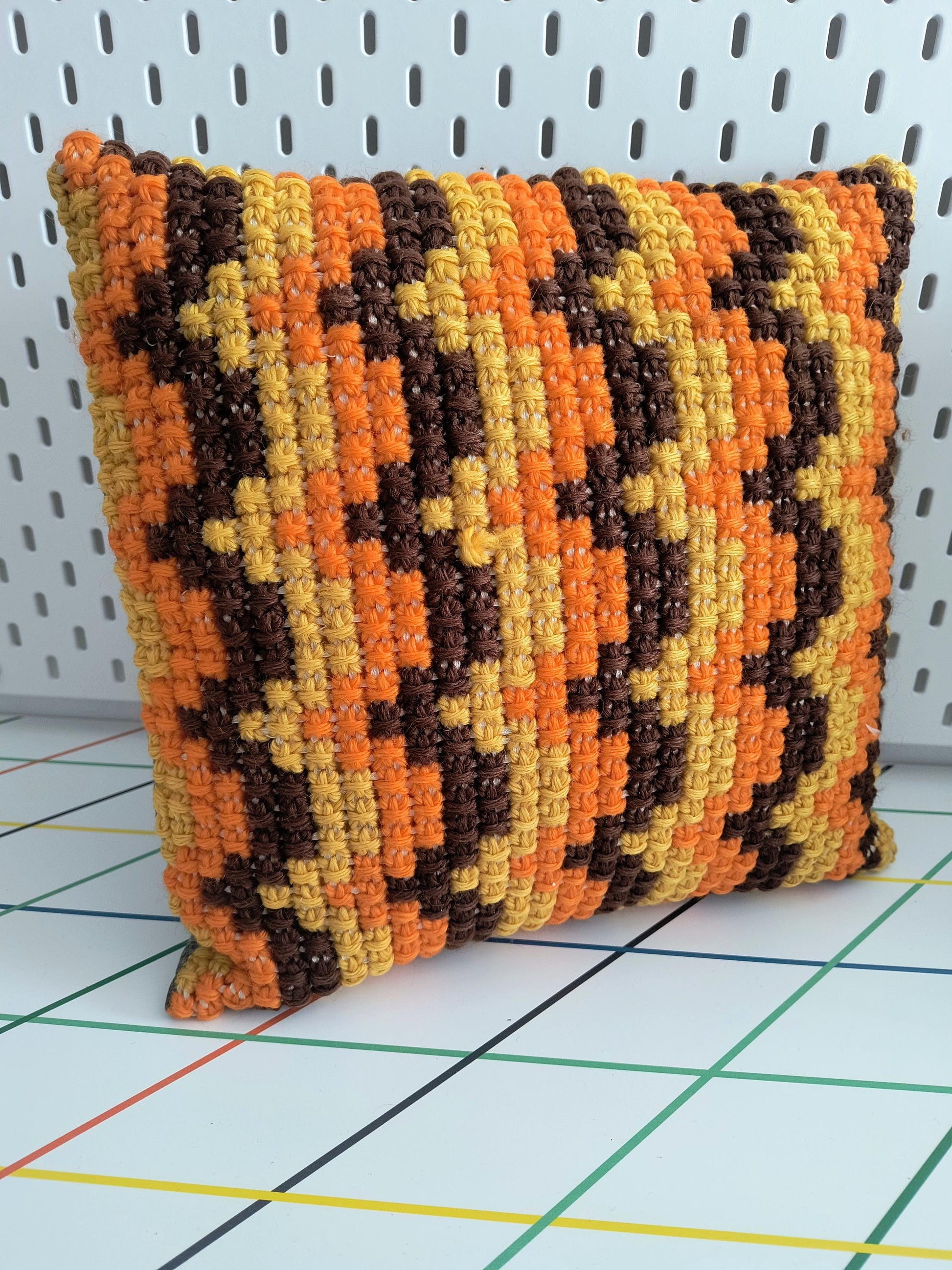 Vintage Nordic Wool Tapestry Pillow, Handwoven Scandinavian Cushion Cover, Retro Ethnic Woolen Pillowcase
