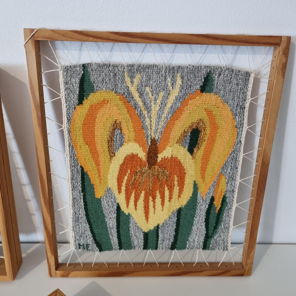 Set of 3 Vintage Swedish Handwoven Wool Tapestries – Flamskväv Flemish Weaving – Scandinavian Folk Art Textile Wall Deco