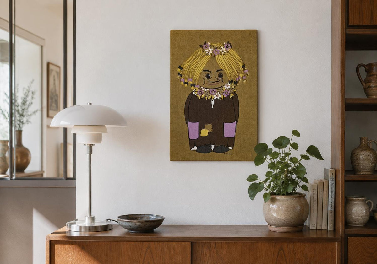 May Bühler Lilla Trulsa Troll Fabric Wall Art Swedish Textile Panel