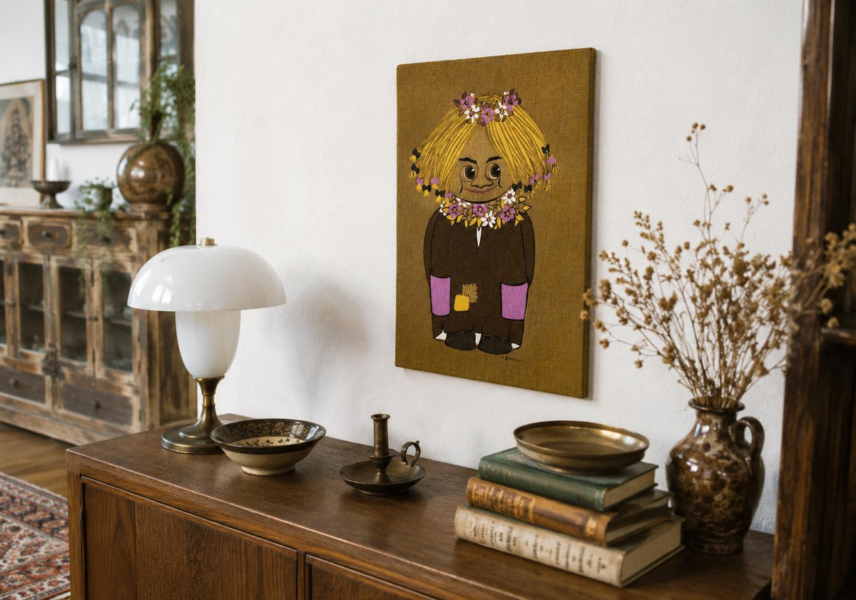 May Bühler Lilla Trulsa Troll Fabric Wall Art Swedish Textile Panel
