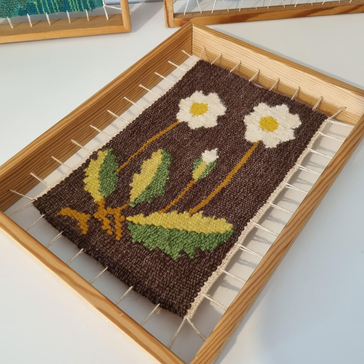 Set of 3 Vintage Swedish Handwoven Wool Tapestries – Flamskväv Flemish Weaving – Scandinavian Folk Art Textile Wall Deco