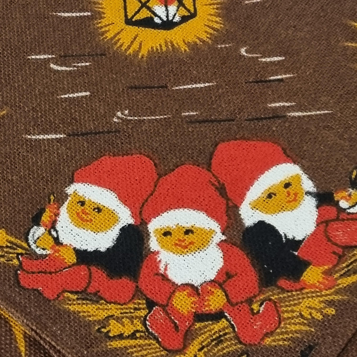 Vintage Scandinavian Christmas Tablecloth Set – Swedish Tomte Holiday Linen – 3 Piece Set