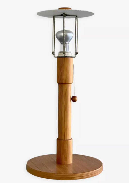 candinavian Mid-Century Modern Ateljé Lyktan Pine Table Lamp – Scandinavian Retro Design, timeless charm, authentic vintage