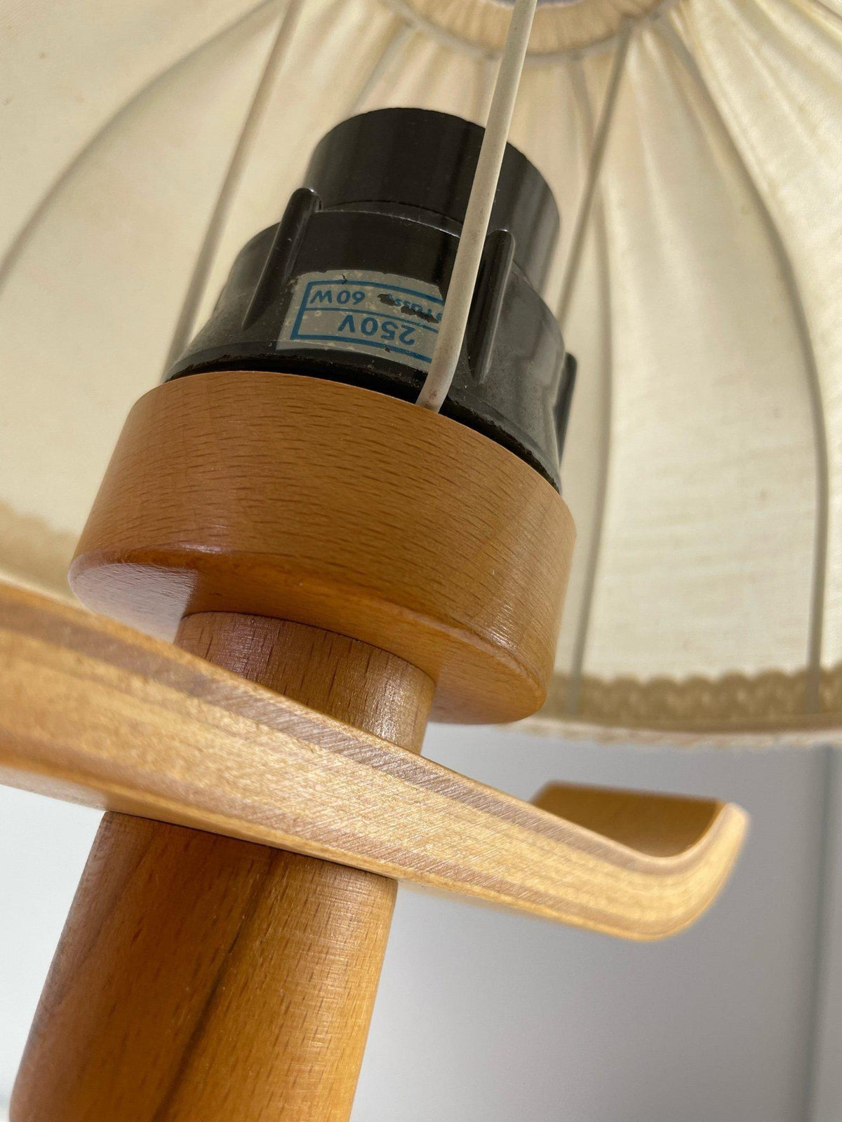 Mid-Century Modern Pine Table Lamp – Swedish Scandinavian Lighting, 1970s — vintage Scandinavian mid-century lamp, handmade in Sweden (view 8)