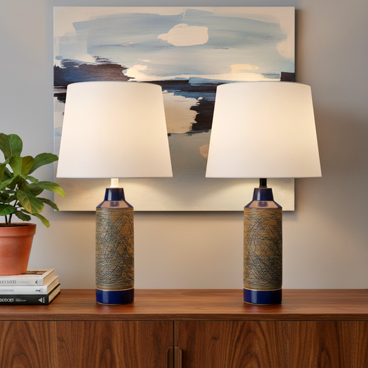 Pair of Aage Rasmus Selsbo Large Ceramic Lamp Pair – Studio Selsbo Keramik, Swedish MCM with timeless charm and vintage Scandinavian decor.